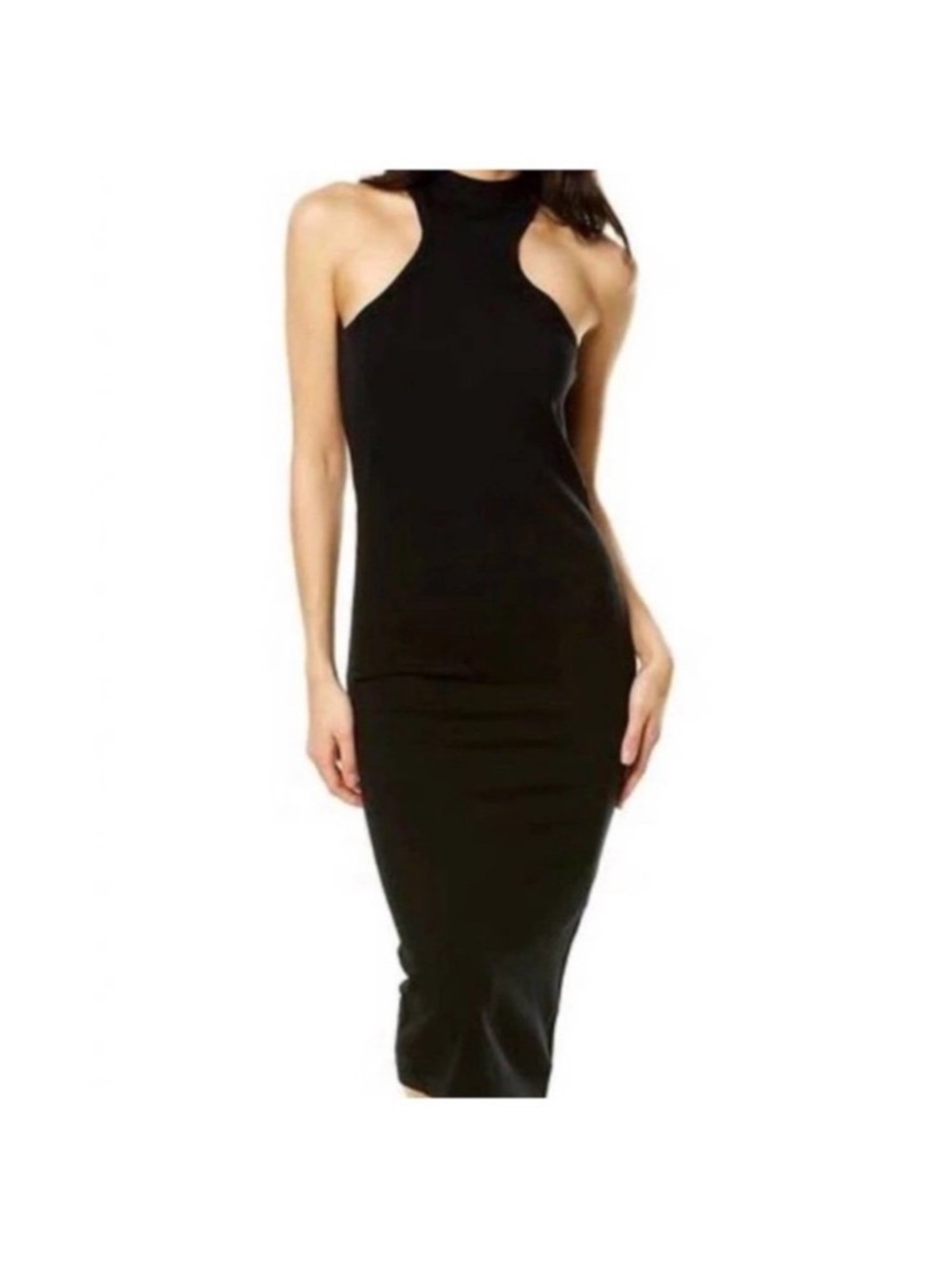 NWT 525 AMERICA REVOLVE black knitted nylon bodycon midi dress